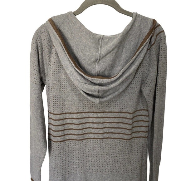 PrAna Mariette Gray Brown Organic Cotton Knit Hooded Sweater Dress Sz S - Picture 5 of 10